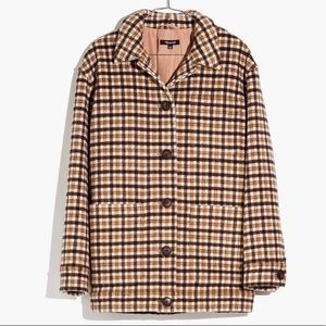 Madewell Brown Plaid Kenwright Jacket Coat